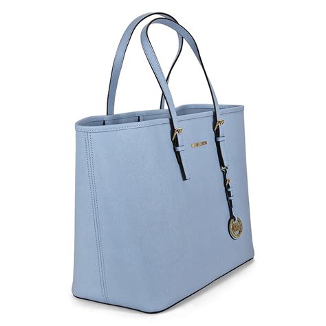 michael kors jet set travel large tote pale blue
